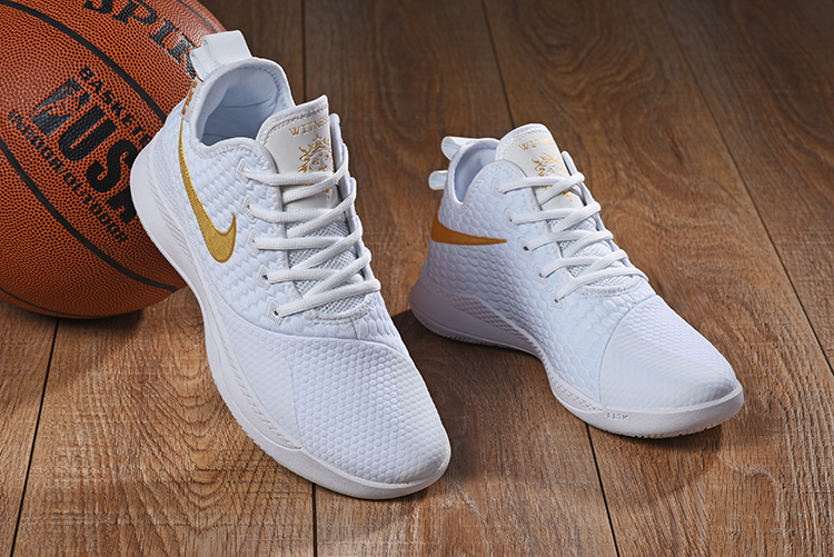 Men Nike Lebron Witness 3 White Gold Shoes
